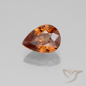 2.10 ct Orange Zircon Stone, Natural Zircon in Pear Facet Shape for Sale