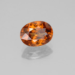 2.21 ct Orange Zircon Stone, Natural Zircon in Oval Facet Shape for Sale