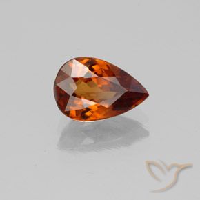1.96 ct Orange Zircon Stone, Natural Zircon in Pear Facet Shape for Sale