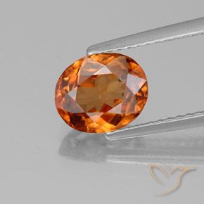 2.71 ct Orange Zircon Gemstone, Zircon Gem in Oval Facet Shape for Sale.