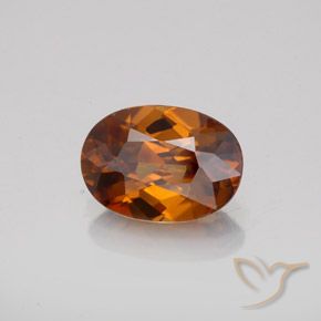 1.82 ct Orange Zircon Stone, Natural Zircon in Oval Facet Shape for Sale