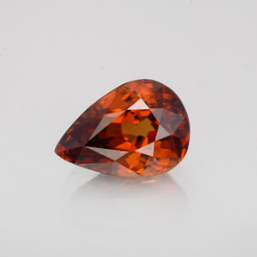 Medium Orange Zircon Gem - 2.1ct Pear Facet (ID: 358030)