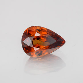2.08 ct Orange Zircon Stone, Natural Zircon in Pear Facet Shape for Sale