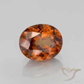 2.11 ct Orange Zircon Stone, Natural Zircon in Oval Facet Shape for Sale