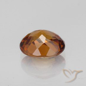 Zircon Gemstone in 7.8 x 6.5 mm Size for Sale, Zircon Stone in Medium-Dark Orange Color