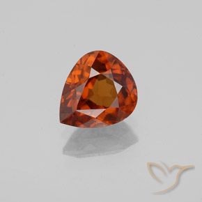 1.59ct Natural Amber Orange Zircon, Pear Shape, VVS
