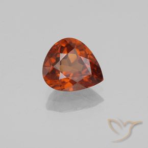 1.59 ct Orange Zircon Stone, Natural Zircon in Pear Facet Shape for Sale