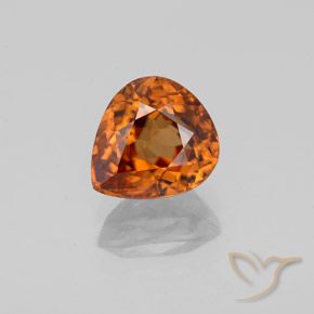 2.08ct Natural Medium-Dark Orange Zircon, Pear Shape, VS