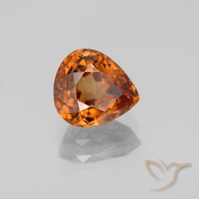 2.08 ct Orange Zircon Stone, Natural Zircon in Pear Facet Shape for Sale