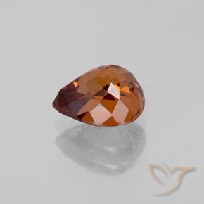 Zircon Gemstone in 7.5 x 6.7 mm Size for Sale, Zircon Stone in Medium-Dark Orange Color