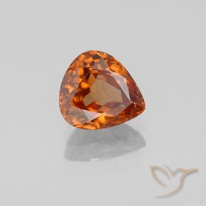 1.83 ct Orange Zircon Stone, Natural Zircon in Pear Facet Shape for Sale
