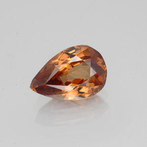Medium-Dark Orange Zircon Gem - 1.9ct Pear Facet (ID: 358087)