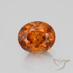 1.78 ct Orange Zircon, 7 x 6 mm Oval Cut From Tanzania, Photo A