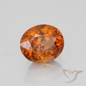 1.78 ct Orange Zircon Stone, Natural Zircon in Oval Facet Shape for Sale