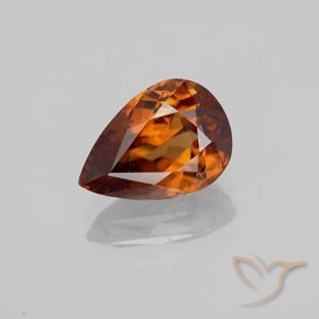 2.05ct Natural Deep Orange Zircon, Pear Shape, VVS