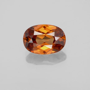 Темно-оранжевый Циркон Камень - 2ct Фасетный Овал (ID: 358100)