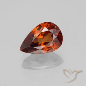 2.17ct Natural Deep Orange Zircon, Pear Shape, VVS