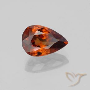 2.17 ct Orange Zircon Stone, Natural Zircon in Pear Facet Shape for Sale