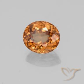 2.34 ct Orange Zircon Stone, Natural Zircon in Oval Facet Shape for Sale