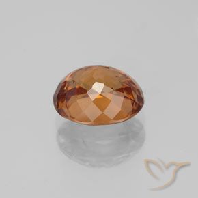 Zircon Gemstone in 7.8 x 6.8 mm Size for Sale, Zircon Stone in Medium Orange Color