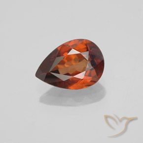 1.87ct Natural Deep Orange Zircon, Pear Shape, VVS-VS