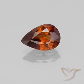 1.69ct Natural Dark Orange Zircon, Pear Shape, VS