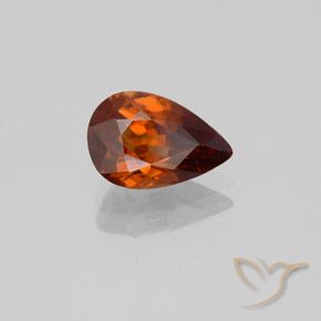 1.69 ct Orange Zircon Stone, Natural Zircon in Pear Facet Shape for Sale