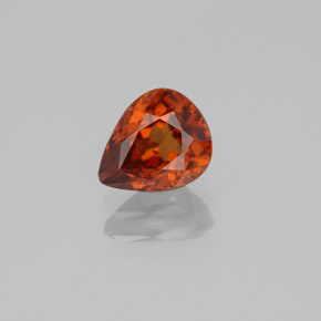 1,37 ct birnenschliff oranger Zirkon aus Tansania, Größe 7 x 5,7mm, Garantiert natürlicher Edelstein, VVS Reinheit, 1 Stück Zirkon in Dunkelorange Farbe, Mohs-Härte von 6,5 - 7,5 Geeignet für den täglichen Gebrauch im Schmuck, Hat außergewöhnliches Feuer, Photo A