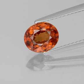 Темно-оранжевый Циркон Камень - 1.8ct Фасетный Овал (ID: 358191)