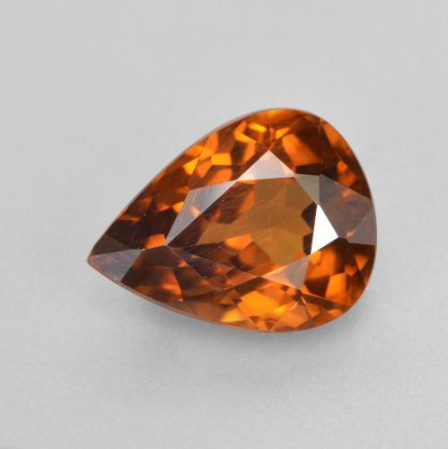 Amber Orange Zircon Gem - 1.8ct Pear Facet (ID: 358192)