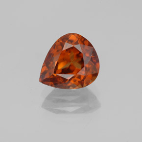 Medium Orange Zircon Gem - 2.3ct Pear Facet (ID: 358193)
