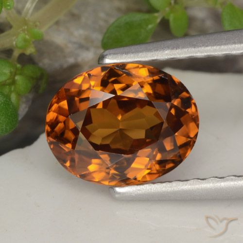 1.68ct Natural Reddish Orange Zircon, Oval, VVS