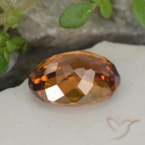Zircon Gemstone in 7.3 x 5.8 mm Size for Sale, Zircon Stone in Reddish Orange Color