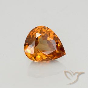 1.36 ct Orange Zircon Stone, Natural Zircon in Pear Facet Shape for Sale