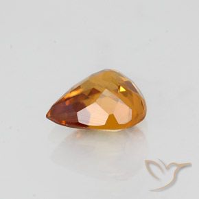 Zircon Gemstone in 7 x 5.9 mm Size for Sale, Zircon Stone in Orange Brown Color