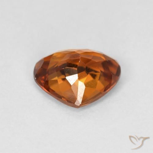 Zircon Gemstone in 7.7 x 6.3 mm Size for Sale, Zircon Stone in Deep Orange Color