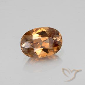 1.83 ct Orange Zircon Stone, Natural Zircon in Oval Facet Shape for Sale