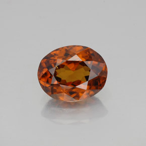 Темно-оранжевый Циркон Камень - 2ct Фасетный Овал (ID: 358232)