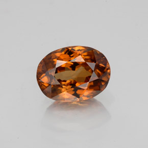 2.12 ct Orange Zircon Gemstone, Zircon Gem in Oval Facet Shape for Sale.