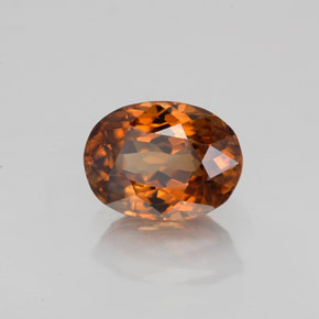 2.12 ct Orange Zircon Stone, Natural Zircon in Oval Facet Shape for Sale