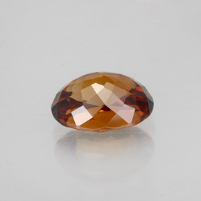 Zircon Gemstone in 8 x 6 mm (calibrated) Size for Sale, Zircon Stone in Medium-Dark Orange Color