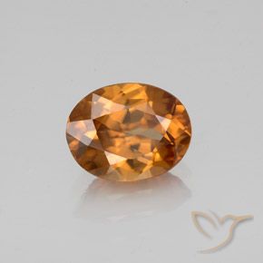 1.75 ct Orange Zircon Stone, Natural Zircon in Oval Facet Shape for Sale