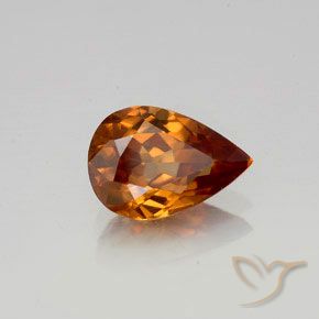 1.71 ct Orange Zircon Stone, Natural Zircon in Pear Facet Shape for Sale