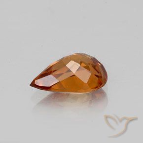 Zircon Gemstone in 8.6 x 5.9 mm Size for Sale, Zircon Stone in Medium-Dark Orange Color
