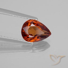 1.87 ct Orange Zircon Stone, Natural Zircon in Pear Facet Shape for Sale