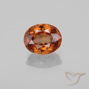 2.22ct Natural Medium-Dark Orange Zircon, Oval, VVS
