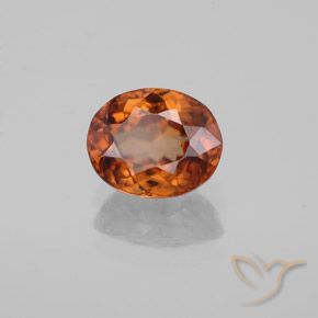 2.22 ct Orange Zircon Stone, Natural Zircon in Oval Facet Shape for Sale