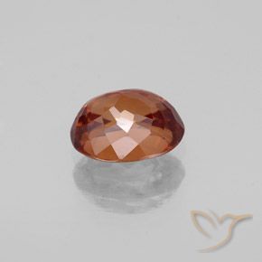 Zircon Gemstone in 7.9 x 6.3 mm Size for Sale, Zircon Stone in Medium-Dark Orange Color