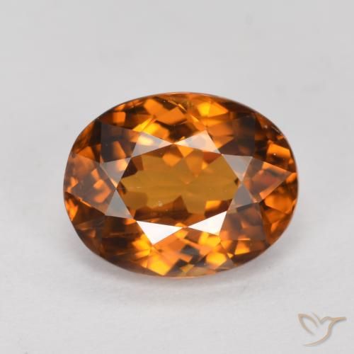 1.66ct Natural Earth Orange Zircon, Oval, VVS-VS
