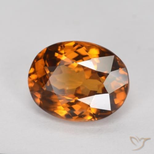 1.66 ct Orange Zircon Stone, Natural Zircon in Oval Facet Shape for Sale